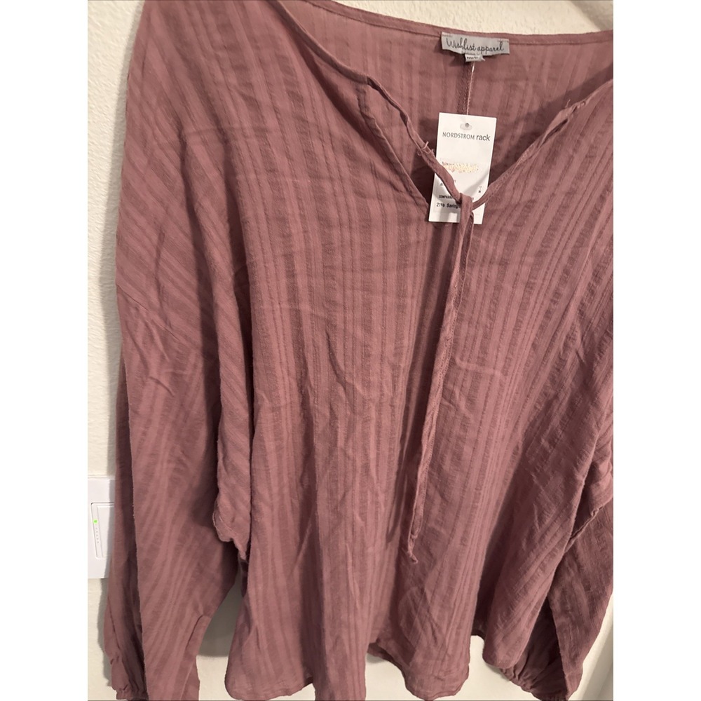 Wish list apparel purple shirt medium,‎ large, long sleeve, striped bohemian $42 - Picture 2 of 6